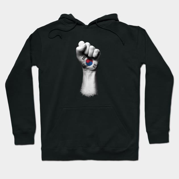 Flag of South Korea on a Raised Clenched Fist Hoodie by jeffbartels